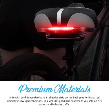 Комфортне велосипедне сідло BWBIKE з широким сидінням та пам'яті-ефектом, водонепроникний чохол з екошкіри, універсальне, срібного кольору