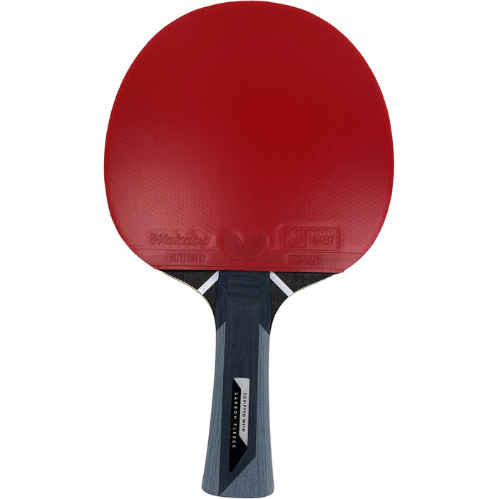 Професійна ракетка для настільного тенісу Butterfly Timo Boll Titanium з вуглецевим шаром, ITTF сертифікований накладка Wakaba 2,0 мм, конічна ручка, для змагань і тренувань
