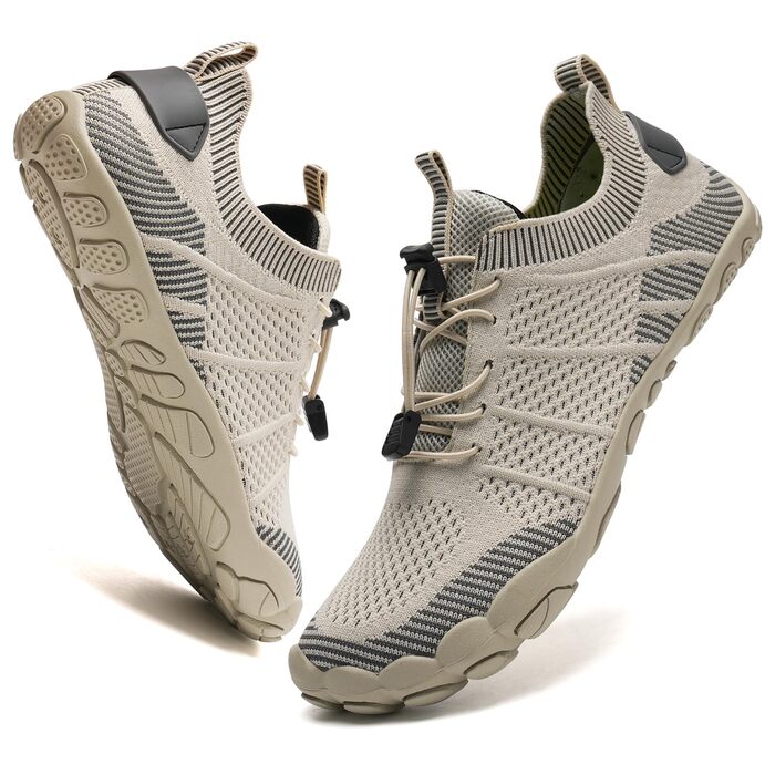 Взуття для бігу та пляжу IceUnicorn Zehenschuhe (37 EU, бежеве) - унісекс, широка модель для трейлраннінгу, аквашузи