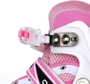 Дитячі ролики Supfine – зручні ролики з підсвічуванням, регульовані розміри 31-38, для дівчаток та хлопчиків (рожеві, S:31-34)