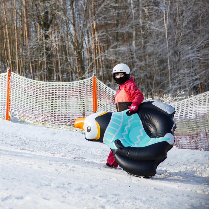 Надувний сніговий сніговик-пончик, сніговий рожок, іграшка для снігу для дорослих та дітей, сімейний відпочинок на свіжому повітрі, катання на снігу після катання на лижах або сноуборді (Пенгвін)