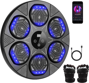 Музична боксмашина Lishetimig для стін, Bluetooth, LED-підсвітка, 7 режимів швидкості, боксерські рукавички для дорослих та дітей, тренування вдома та в офісі