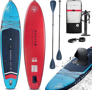 Надувний SUP-борд Movino Garda Allround 10'10' - комплект для SUP-серфінгу, 330 см (блакитний/червоний)