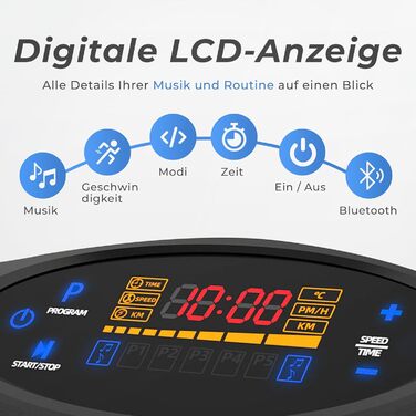 Вібраційна платформа JUPPLIES з 5 режимами тренувань та 5 еластичними стрічками - тренажер для дому, для нарощування м'язів та спалювання жиру, тиха та неслизька з Bluetooth та пультом дистанційного керування