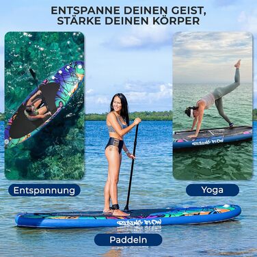 Надувний SUP Серінелайф: комплект для сапсерфінгу з веслом, насосом та сумкою. Підходить для дітей та дорослих, чорний. Макс. вага: 155 кг