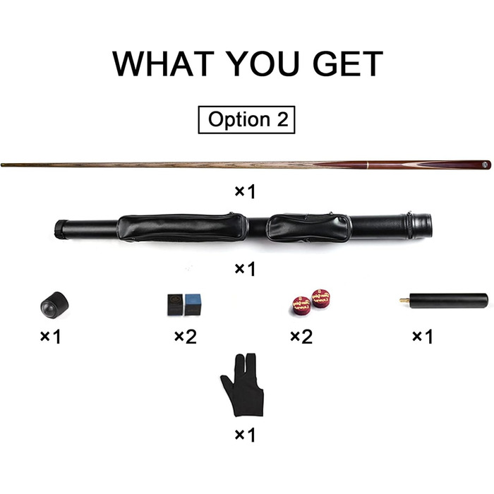 Більярдний кий AONETIGER 3/4 з'єднання, ручна робота, з шафтом з ясену, 3 частини, 57'', 18oz, наконечник 10mm, з аксесуарами та кейсом/сумкою