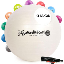 Фітбол PEZZI Original Pezziball MAXAFE з насосом, антивибуховий м'яч для фітнесу та йоги