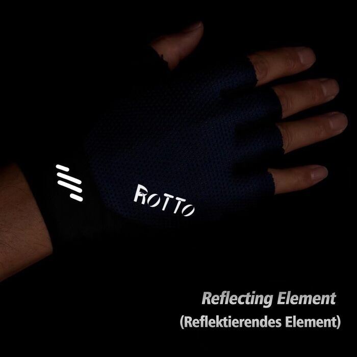 ROTTO Велосипедні рукавички напівпальці, з підкладкою, для шосе, гірського велосипеда, їзди, унісекс (Морська синя, M)