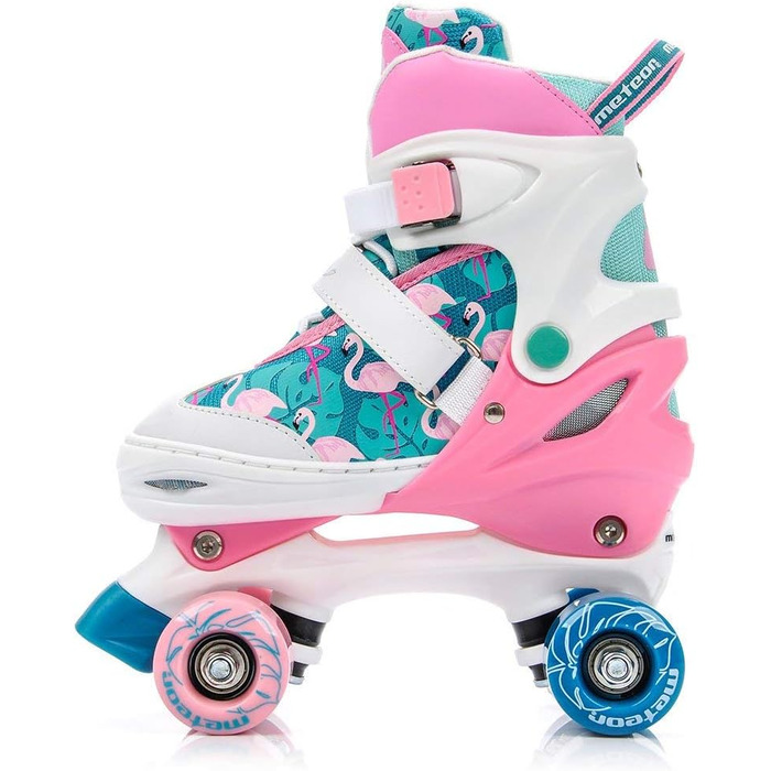 Роликові ковзани Meteor Retro - стильні ролики 80-х для дітей та підлітків. Quad skate, 5 кольорів, регульований розмір (L 39-42, Eden)