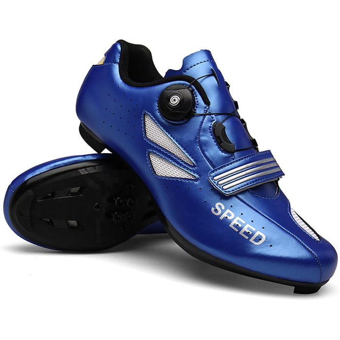 Велосипедні шкарпетки для чоловіків та жінок, MTB, шосейні, кросівки, дихаючі, для активного відпочинку, сумісні з SPD-SL/SPD, 36-47 EU, білий (43 EU, синій)