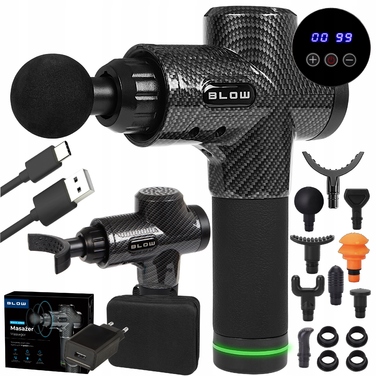 Перкусійний масажер для тіла та спини Massage Gun Pro: набір з 10 насадок