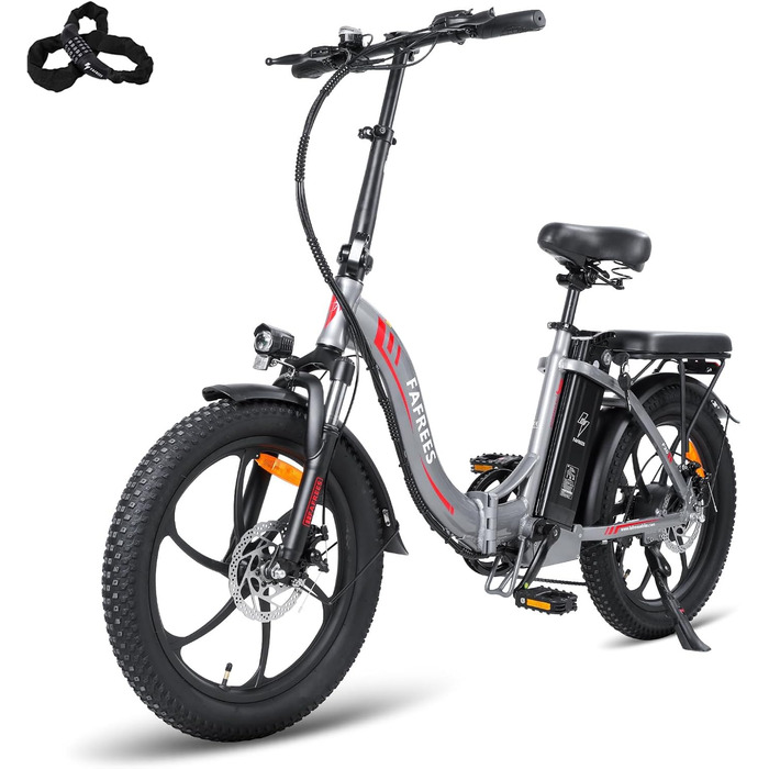Електровелосипед Fafrees F20 Fatbike 36В 16А·год, складаний, 250Вт, акумулятор знімний, 20 дюймів, для міста, до 25 км/год, для жінок і чоловіків