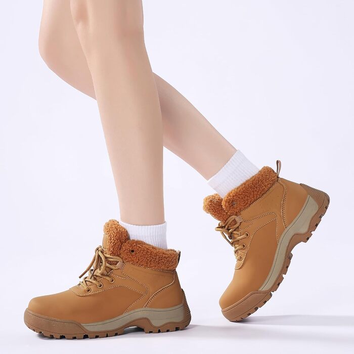 Зимові черевики для жінок, снігоступи, утеплені хутром, антиковзаюча підошва, для холодної погоди (41 EU, Коричневий)