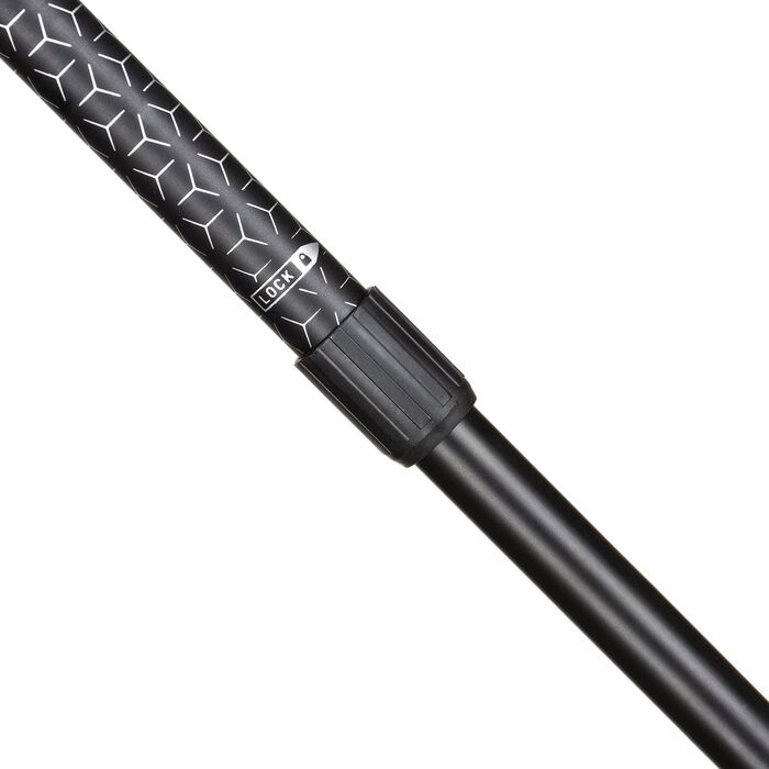 Ультралегкі трекінгові палиці для скандинавської ходьби з гумовими наконечниками, односекційні, 110 або 115 см, для жінок та чоловіків (чорний/сріблястий)