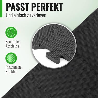 AthleticPro Мат для підлоги спортивний 30x30 см / 60x60 см, посилений захист (+20%), 18 шт, 1.7 м² - Нековзні гумові килимки для спортзалу