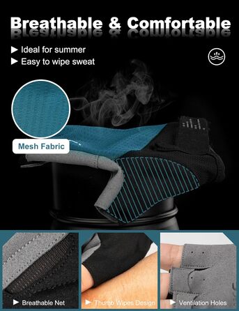 Велосипедні рукавички INBIKE для чоловіків, халявні, літні, ударостійкі, еластичні, дихаючі, світловідбиваючі, IHC215, синій, XL