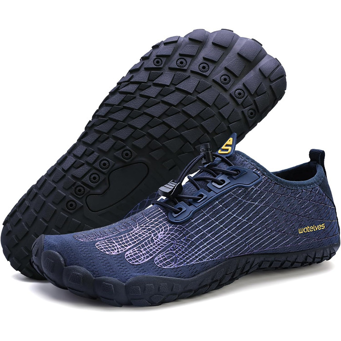 WateLves Водні черевики для жінок та чоловіків, спортивні, антиковзаюча підошва, широка передня частина, темно-синій (661), 43 EU