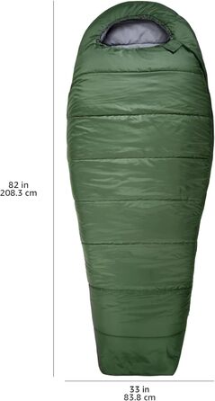 Сплячий мішок Amazon Basics для холодного клімату, для кемпінгу та піших прогулянок, легкий, мумієподібний, оливковий