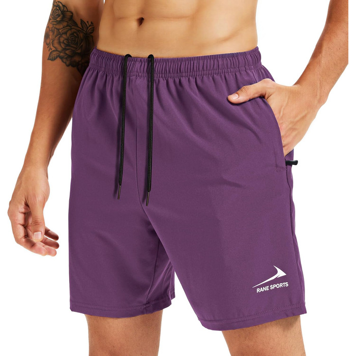 Шорти спортивні чоловічі з кишенею на блискавці – бавовна, дихаюча тканина, ідеальні для прогулянок, фітнесу та активного відпочинку (Л)