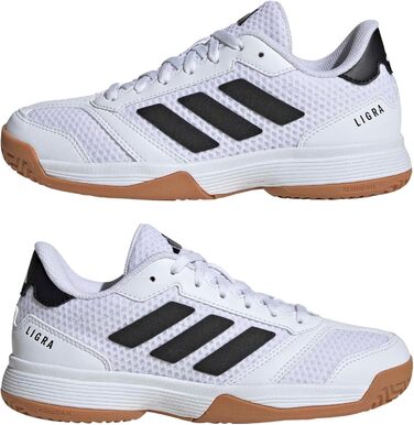 Дитячі кросівки Adidas Ligra 8 для залу (35 EU) - Білий, Чорний