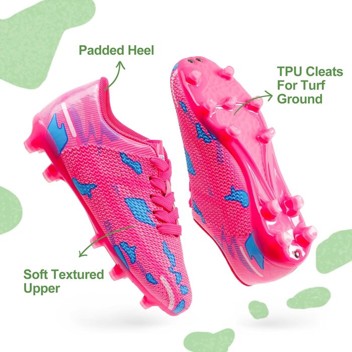 Дитячі футбольні кросівки DREAM PAIRS для бігу та спорту: легкі, з шипами, чорно-зелені (37.5 EU)