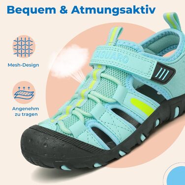 Сандалі дитячі Saguaro закриті трекінгові для хлопчика, літні, для активного відпочинку, розмір 29 EU (бірюзові)