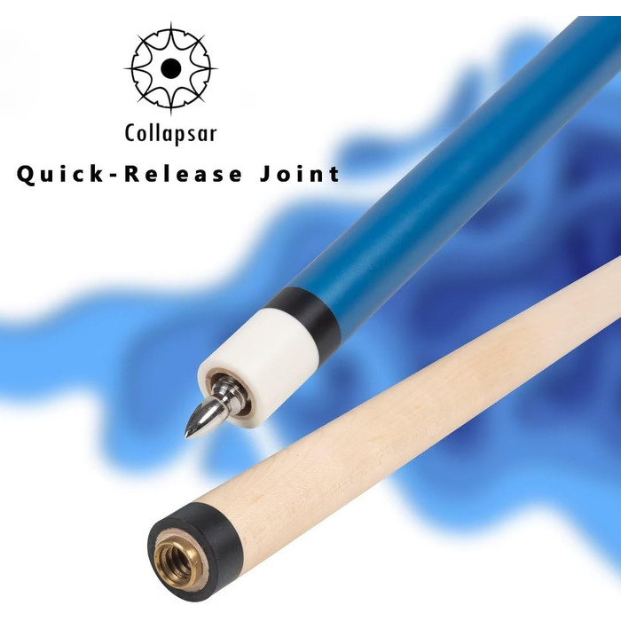 Білльярдний кий Collapsar Heavy Hitter Jump Break Queue, 750 г, 3-частини, 14 мм наконечник з фенолу, матовий синій