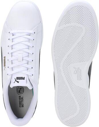Чоловічі шкіряні кросівки Puma Smash 3.0 L чорні (White Black Gold), 37 EU