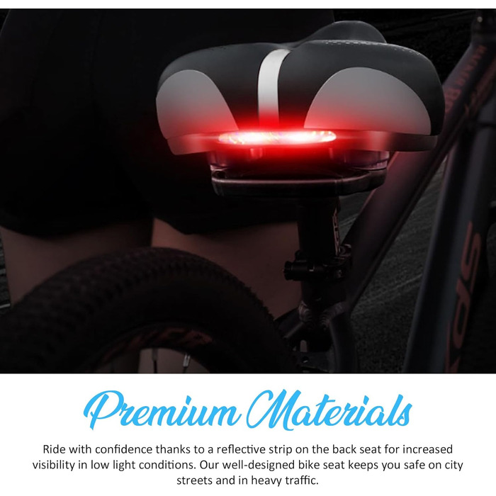 Комфортне велосипедне сідло BWBIKE з широким сидінням та пам'яті-ефектом, водонепроникний чохол з екошкіри, універсальне, срібного кольору