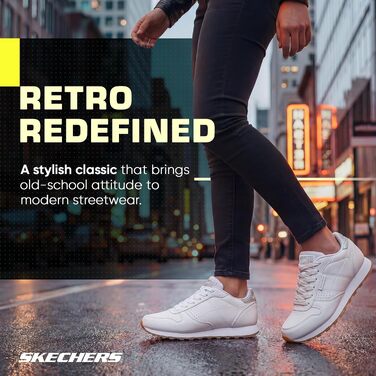 Жіночі високі кросівки Skechers OG 85 Old School Cool білого кольору з глітерним сріблястим оздобленням, розмір 41 EU