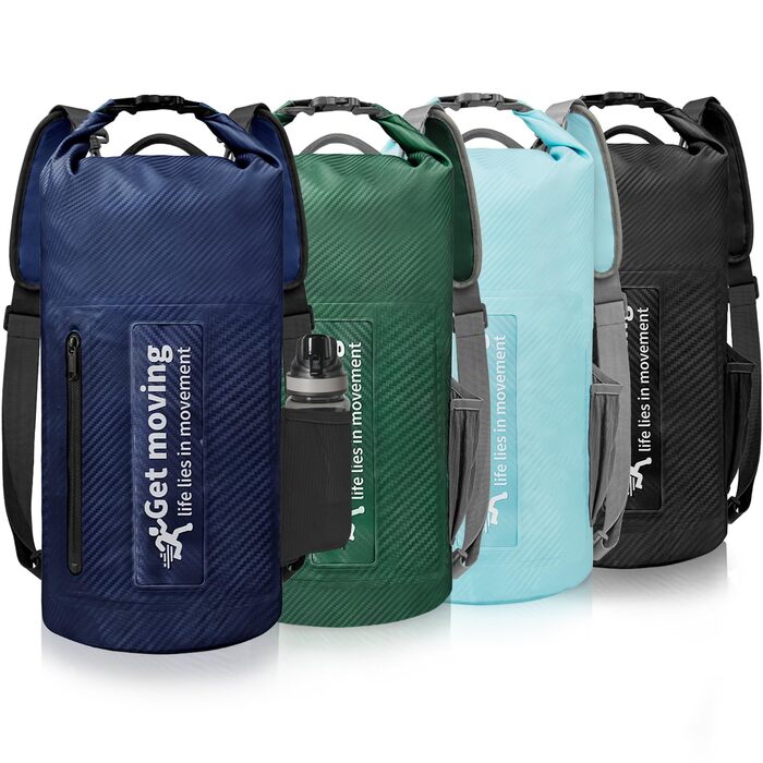 Водонепроникний мішок-рюкзак Dry Bag 20L RollTop, блакитний. Для каякінгу, рафтингу, риболовлі та відпочинку на воді