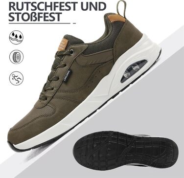 Sneaker TARELO для чоловіків: кросівки з повітряною подушкою, зручні спортивні кросівки для відпочинку, дихаючі, легкі, для тенісу, зелені, 44 EU