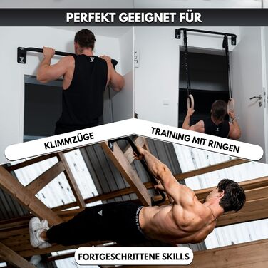 Климмер GORNATION для дверного прорізу: турнік, бруси для підтягувань, віджимань та інших вправ. Ідеально для калістеніки та загального фітнесу (чорний).