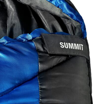 Дитячий спальний мішок Black Crevice для кемпінгу, блакитний, 165 см | Зручний та водонепроникний | З чохлом для зберігання