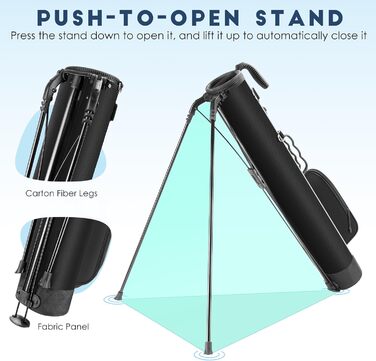 Сумка для гольфу Findway: стійка, легка, для тренувань та гри, 80 см, A1-BK