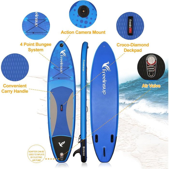 Надувне SUP-борд Freein з сидінням для каяка, 305x84x15 см, 10'6