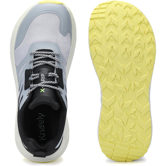 Кріцелі: Кросівки для бігу та трекінгу, сірі, 47 EU. Зручні спортивні кросівки для чоловіків, широка передня частина, підходять для бігу по вулицях та трейлу