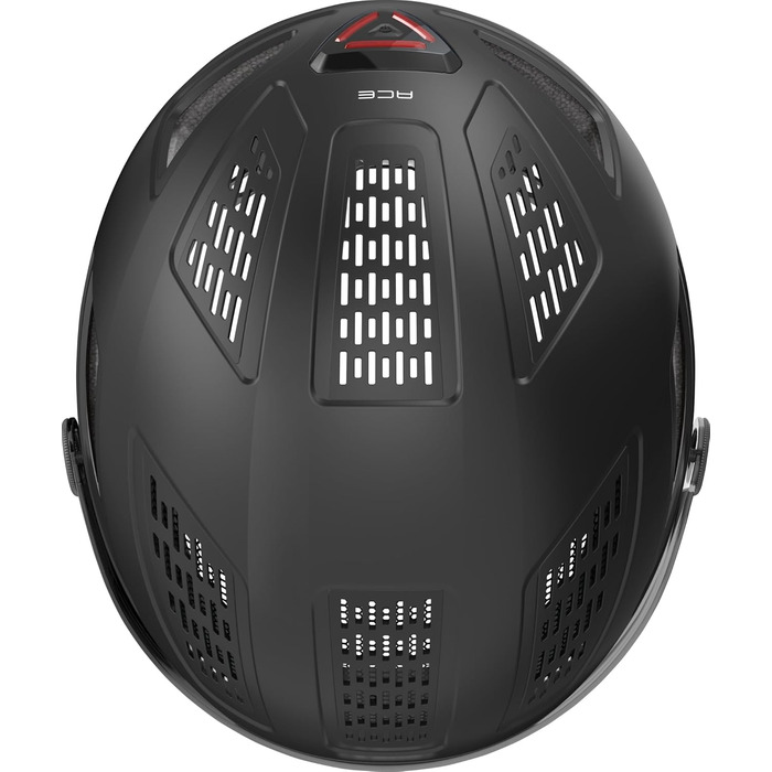 Велосипедний шолом ABUS Hyban 2.0 ACE з візором, підсвіткою та ABS-оболонкою, для дорослих XL (58-63 см), чорний