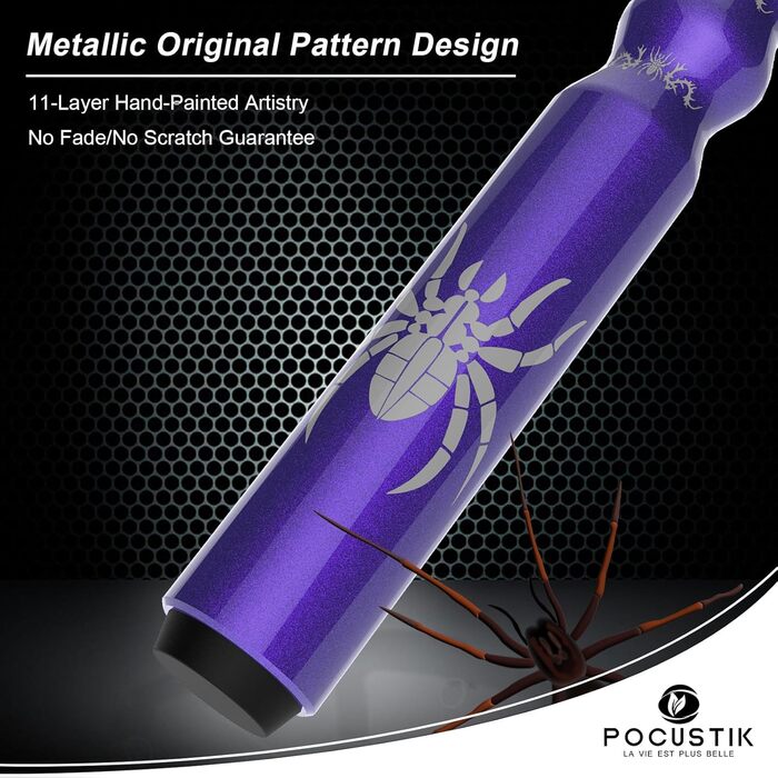 POCUSTIK Більярдний кий набір, 147.3 см, 2 частини, професійний, канадський клен, ергономічний дизайн, для чоловіків та жінок, фіолетовий, 45.7/48.7/50.3 см, 0,5 кг