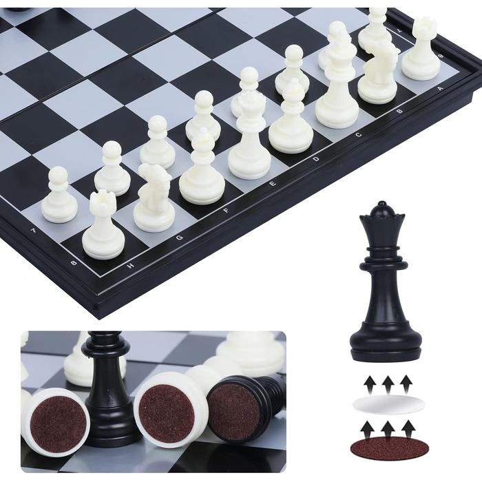 Шаховий набір 3-в-1 магнітний FISHOAKY: шахи, шашки, нарди. Компактний дорожній набір 31x31 см для дітей та дорослих. Ідеальний подарунок на Новий Рік та Різдво.