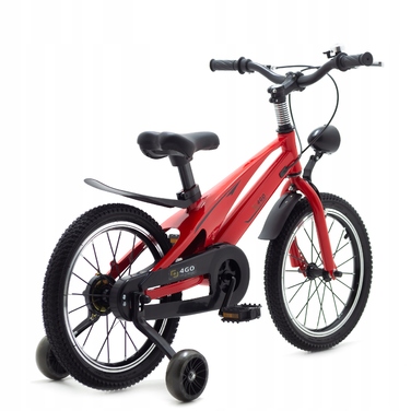 Дитячий велосипед 16 дюймів із бічними колесами, червоний