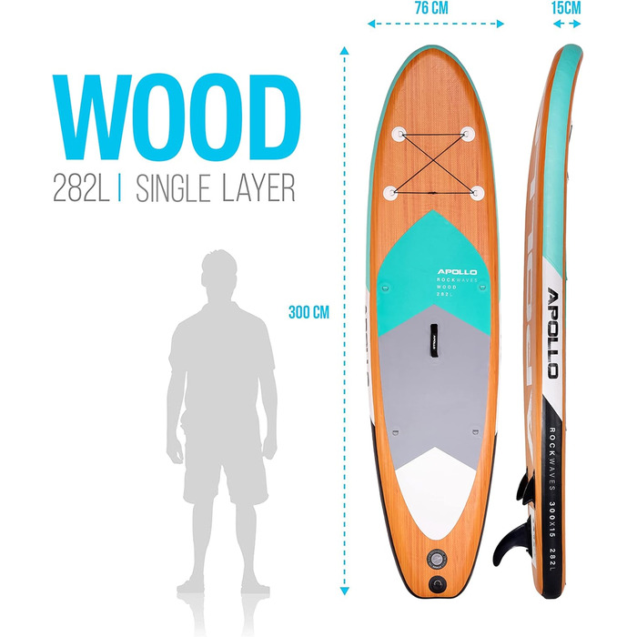 Надувна SUP-дошка Apollo iSUP 10’8/12’ комплект: весло, насос, для початківців і профі