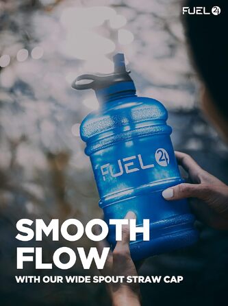 Спортивна пляшка для води Fuel24 Jug 2,2 л з трубочкою та кришкою, BPA-free, посилений гнучкий матеріал, велика ємність для залу та спорту