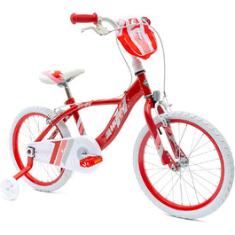 Дитячий велосипед Huffy Glimmer 18 дюймів червоний для дівчаток 6-8 років, легка швидка збірка, зі стабілізаторами