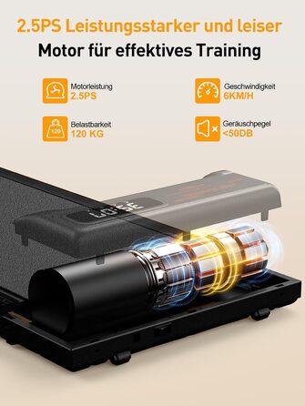 Walking Pad з нахилом 4% - компактний біговий тренажер для дому та офісу. Легкий, складаний, тихий, з LED-дисплеєм та пультом керування, потужність 2.5PS, чорний