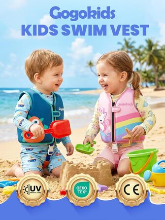 Спасальний жилет для плавання Gogokids 15-30 кг, для навчання плаванню, рожевий S (1-3 роки)