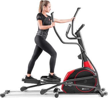 Еліптичний тренажер Hop-Sport HS-095CF з підкладкою, 30 кг маховик, максимальна вага користувача 135 кг, чорний