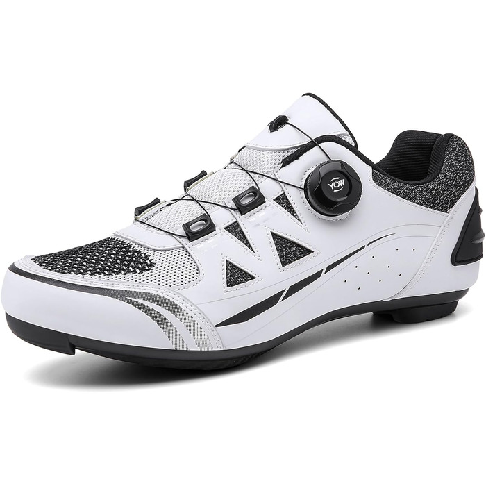 Велосипедні шкарпетки для чоловіків та жінок, велотуфлі сумісні з Look SPD SPD-SL Delta Lock педалями, білі (48 EU)