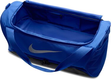 Спортивна сумка Nike Brasilia 60 л, унісекс, синя/чорна/срібляста