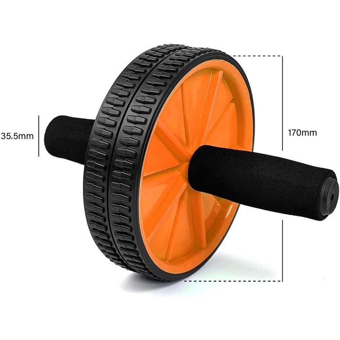 Колесо для пресу OcioDual з ручкою, тренажер для дому, AB Wheel (Помаранчевий)